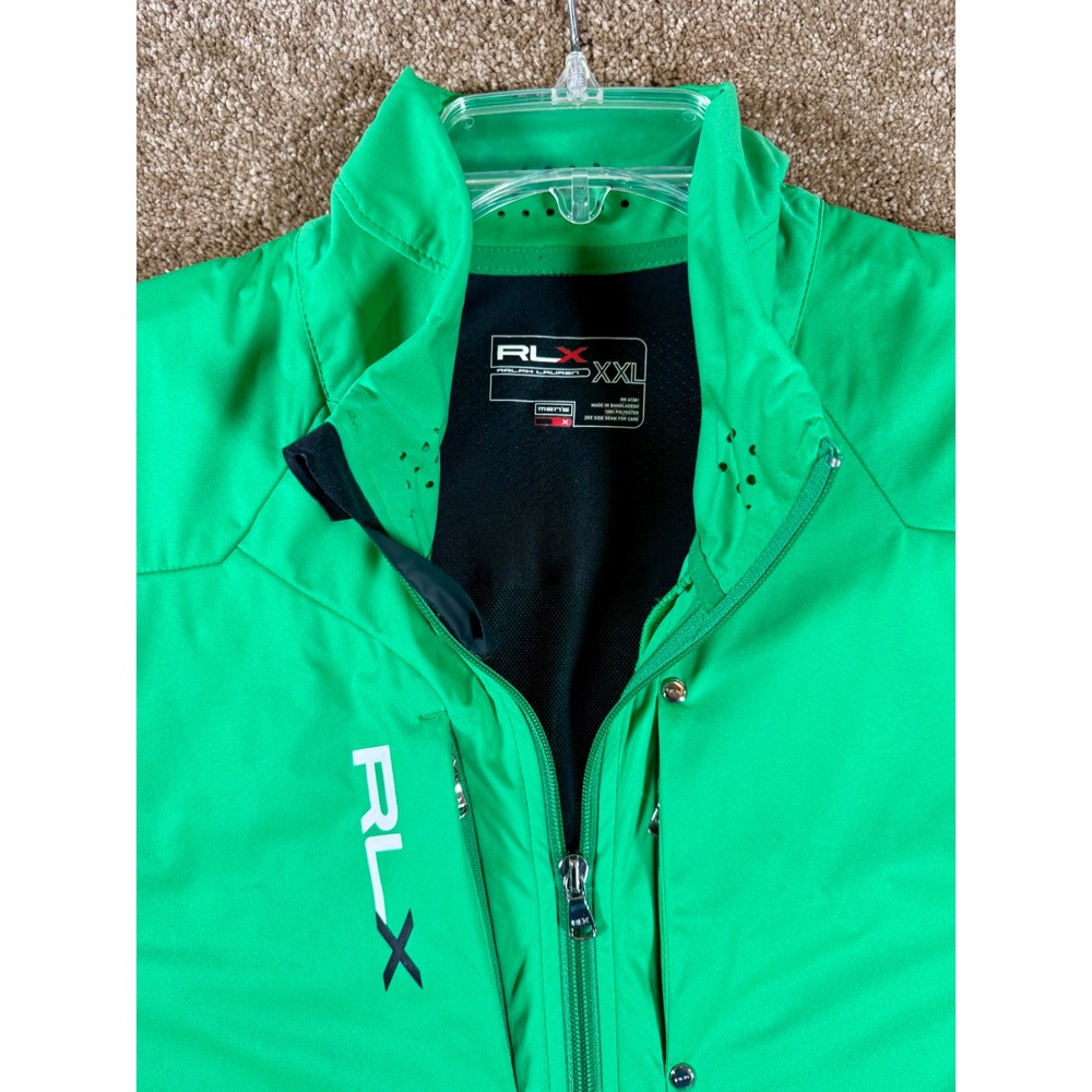RLX Ralph Lauren Men's Golf Vest Green Full Zip Logo Pockets Size XXL‎ - Picture 5 of 11